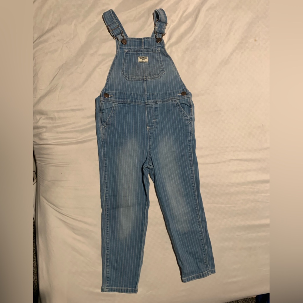 OshKosh striped denim overalls size 5T